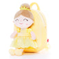 Gloveleya Toddler Backpack Baby Ballerina Girl Gifts Plush Curly Hair Ballet Backpack - Black Blonde 9 inches