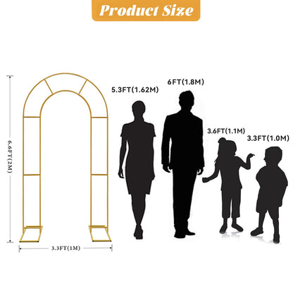 Double Arch Backdrop Stand Metal Open Arch Backdrop Frame U Shaped Wedding Arches for Ceremony Baby Shower Garden Birthday Party Decoration (Gold, 6FT×3FT)