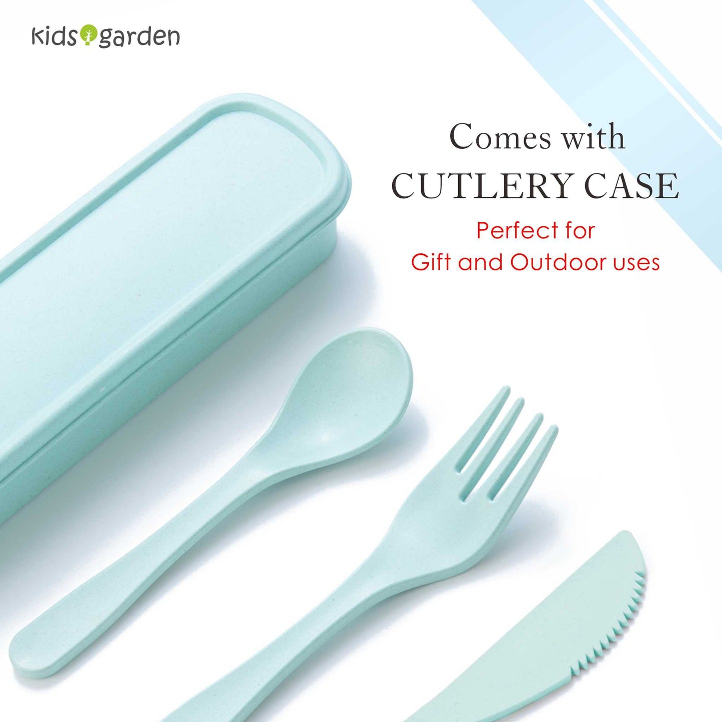 Car Plate 8Pcs/Set Bamboo Children Dinnerware Sets - Dishwasher/Microwave Safe Includes Cutlery, Beautiful Plate, Separable Bowls & Cup Happy MealTime, Light Green, YK-001