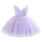 IDOPIP Toddler Baby Girls Shiny Butterfly Tutu Dress Princess Birthday Party Pageant Flower Girl Wedding V-Backless Dresses
