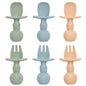 6 Pack Baby Spoons and Forks Set, Silicone Baby Spoons Self Feeding 6 Months for Toddler Utensils,BPA Free, Baby Led Weaning Supplies Feeding Essentials,Dishwasher and Boil Safe