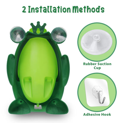 Cute Frog Potty Training Urinal for Boys with Funny Aiming Target - Coffee