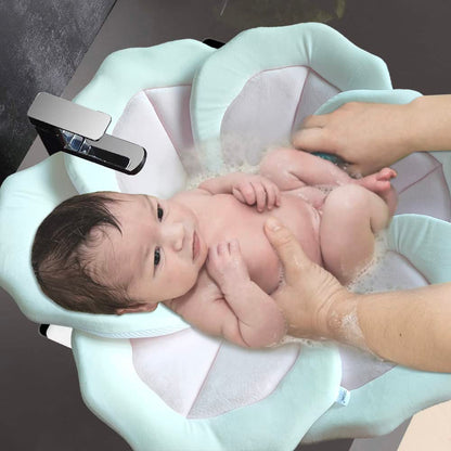 Baby Bath Pad for Infant Bathtub Sink - Flower Mat Tub Lounger - Petal Soft Supports Newborn Bathing Insert Seat - 31" (Pink)