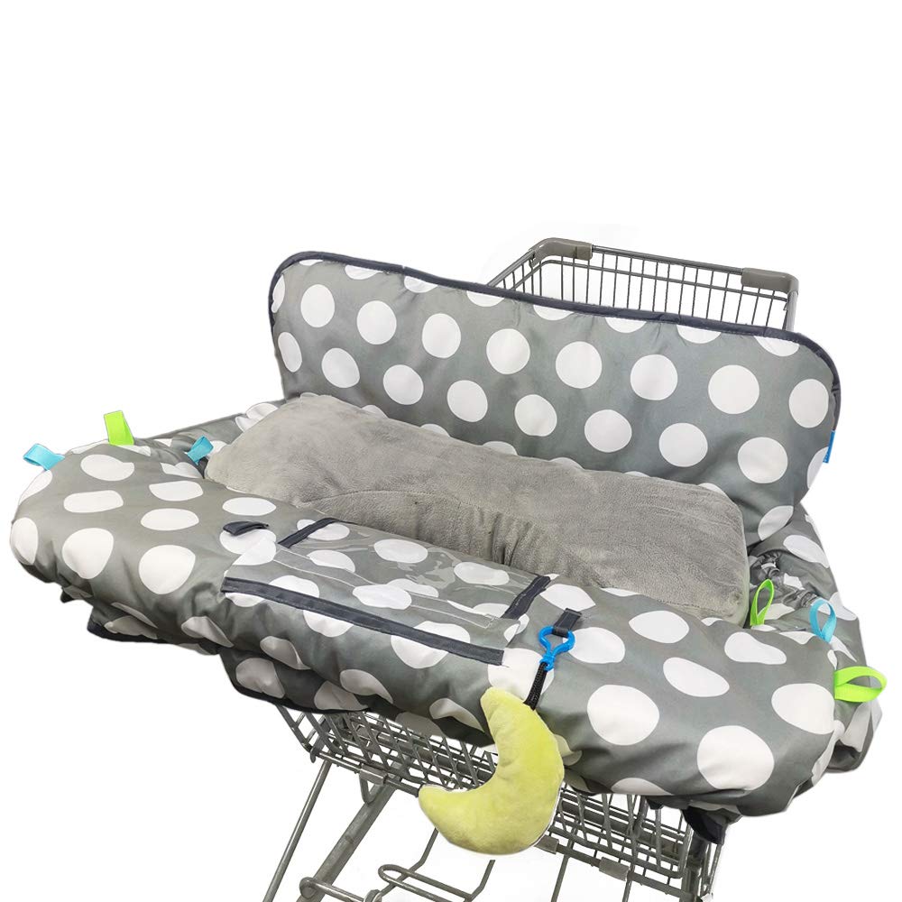 Shopping Cart Cover for Baby/Toddler 2-in-1 High Chair Cover, Easy Attach & Remove, with Cellphone Holder, Pink Strip Star