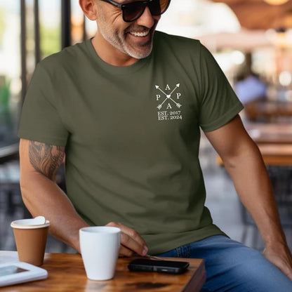 Personalized Fathers Day T-Shirt, Custom Grandpa Grandkids Name Shirt, Papa Shirts, Dad Gifts for Fathers Day and Christmas