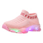 Toddler Light Up Sock Shoes Kids Boys Girls Mesh Flashing Breathable Sneakers Soft Sport Walking Running Shoes