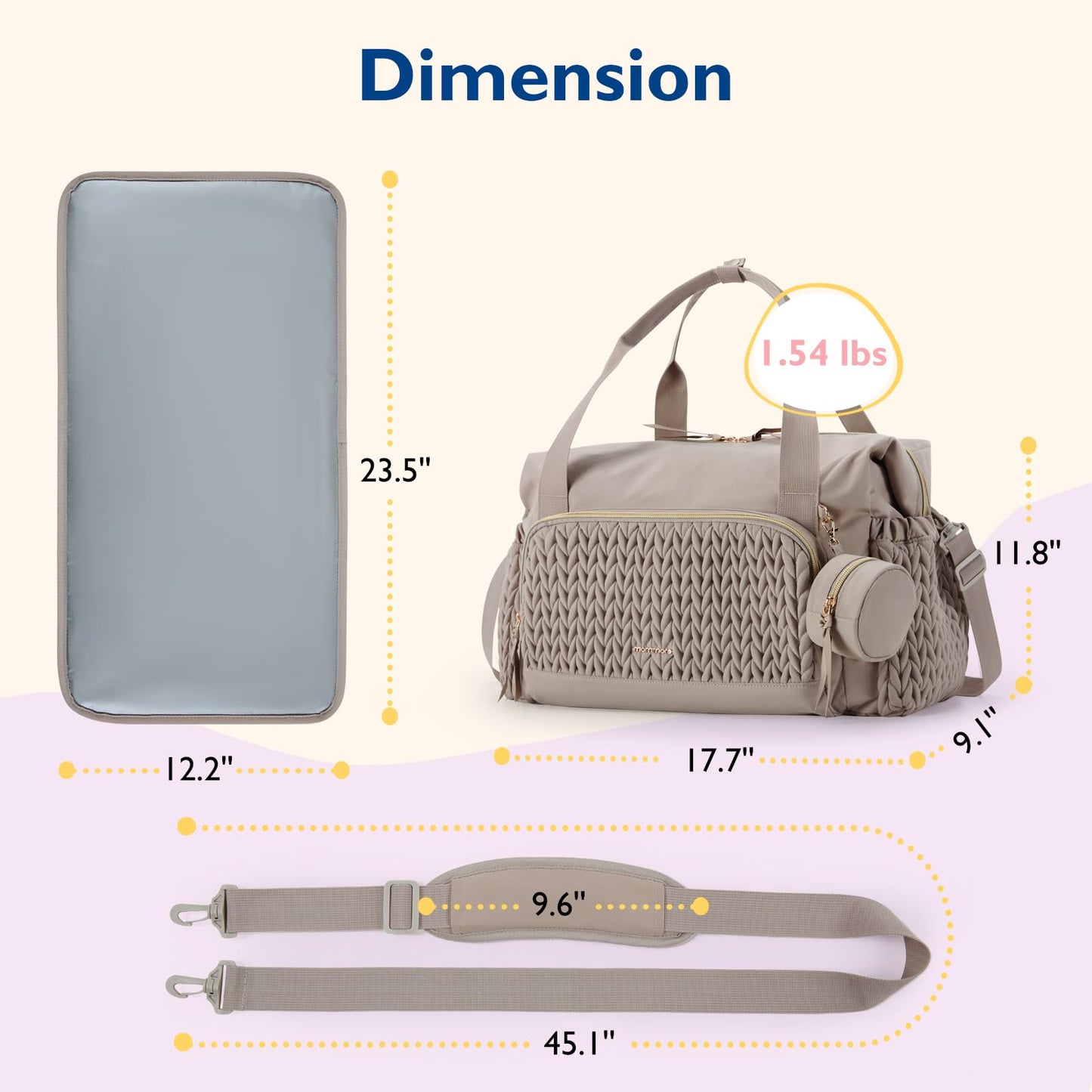 mommore Diaper Bag Tote, Large Capacity Travel Diaper bags, Hospital Bag for Labor Delivery, Baby Bag with Pacifier Case