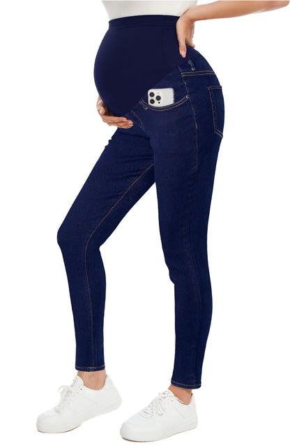 PACBREEZE Women's Maternity Jeans Over Belly Skinny Stretchy Denim Pants Comfy Slim Pregnancy Pants