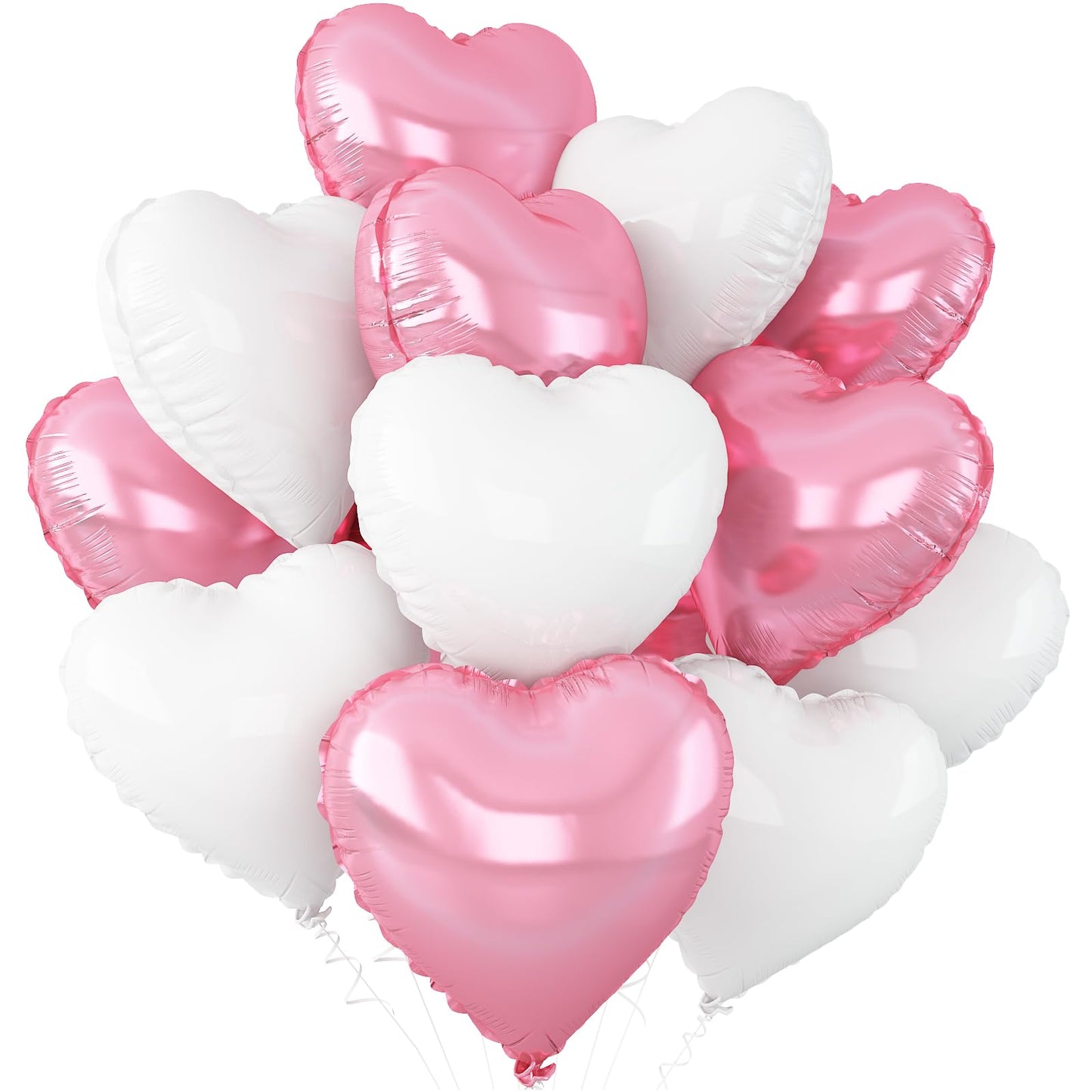 Sage Green Gold Heart Balloons,12Pcs Light Gold Heart Shaped Foil Balloons,18Inch Cream White Helium Mylar Balloon for Baby Shower Birthday Anniversary Wedding Party Decorations