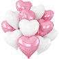 Sage Green Gold Heart Balloons,12Pcs Light Gold Heart Shaped Foil Balloons,18Inch Cream White Helium Mylar Balloon for Baby Shower Birthday Anniversary Wedding Party Decorations