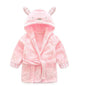 Unisex Baby Plush Bathrobe, Toddler Baby Boys Girls Cute Cartoon Animal Face Robe Flannel Hooded Fleece Bathrobe