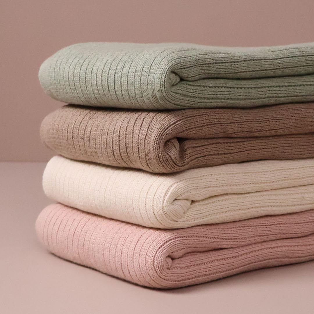 Knitted Organic Cotton Baby Blanket- Swaddle Blanket, 30" x 40" Soft Receiving Blanket for Newborn (Mochachino)