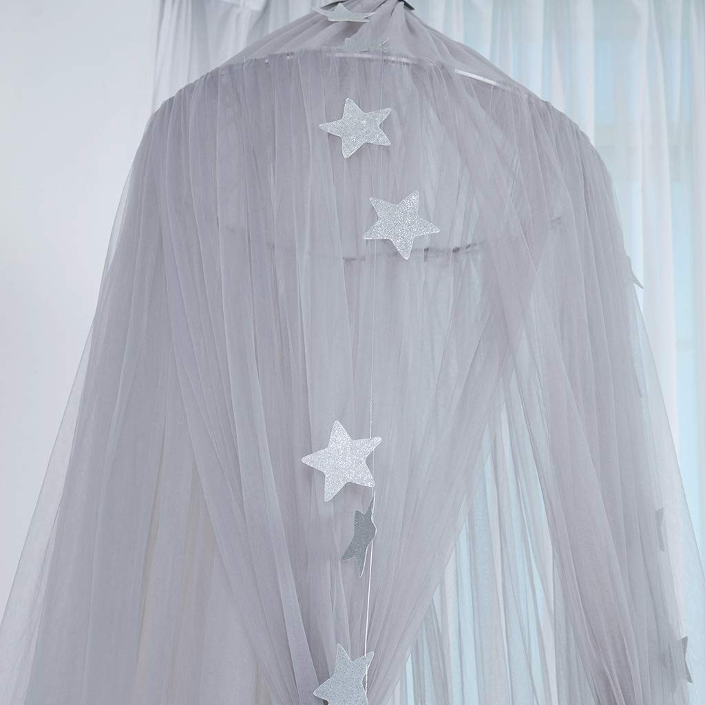 Bed Canopy for Girls - Princess Bed Canopy Mosquito Net Nursery Play Room Decor Dome Premium Yarn Netting Curtains Baby Game Dream Castle, Pink