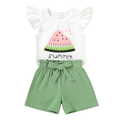 YOUNGER TREE Toddler Baby Girls Clothes Sunflower T-shirt + Bowknot Shorts with Cute Summer Girl Clothes Set