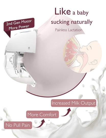 Momcozy M5 Hands-Free Wearable Breast Pump, Double-Sealed Flange for Baby-Like Comfort, 3 Modes & 9 Suction Levels, Portable Electric Pump – 24mm, 2-Pack Quill Gray