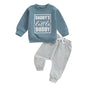 Toddler Baby Boy Fall Clothes Letter Print Long Sleeve Sweatshirt Elastic Pants Cute Kids Winter Outfits