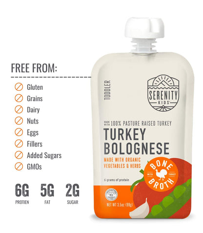 Serenity Kids 7+ Months Bone Broth Puree Made With Organic Veggies - Clean Label Project Purity Award Certified - 3.5 Ounce BPA-Free Pouch - Grass Fed Beef Pot Roast - 12 Count - Baby Food Pouch
