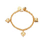 Ethlyn Bracelets for little girls 18K Gold Plated Cuban Link Chain Bracelets Bells Dangle Charms Little Girls Jewelry