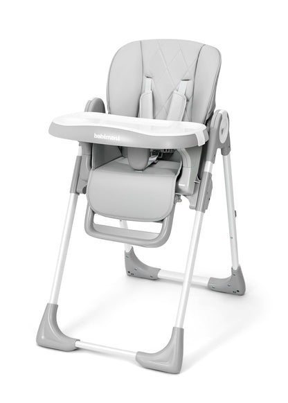 4 in 1 High Chairs for Babies and Toddlers, Convertible Foldable Baby High Chairs, Feeding and Eating Seat Highchair with 4 Levels of Recline and 7 Levels of Height Adjustment, Gray