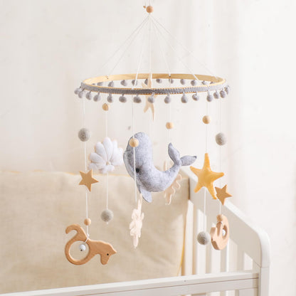 Baby Mobile for Crib Bear Cloud Crib Mobile Handmade Furry Nursery Mobile Gender Neutral Crib Toy Hanging for Nursery Decor Accessories