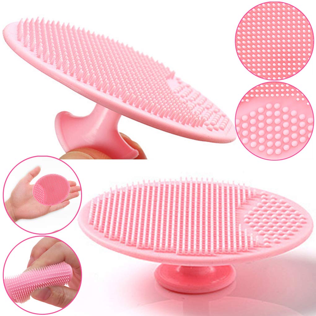 Baby Bath Brush, Baby Cradle Cap Brush, Silicone Massage Brush, Silicone Scrubbers Exfoliator Brush, Skin Scrubber Baby Essential for Dry Skin, Cradle Cap and Eczema (Small-4PCS)