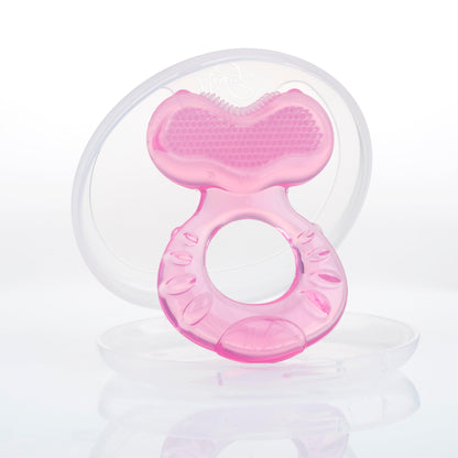 Nuby Silicone Teethe-eez Teether with Bristles, Includes Hygienic Case, Blue