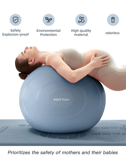 YOTTOY Anti-Burst Exercise Ball for Working Out, Yoga & Pregnancy, Extra Thick Workout Ball for Physical Therapy & Fitness