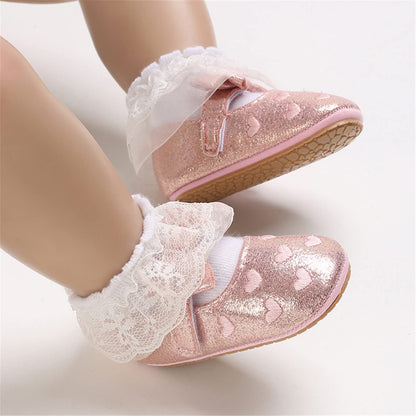 LAFEGEN Baby Girls Mary Jane Flats with Bownot Non Slip Soft Sole PU Leather Newborn Infant Toddler First Walker Cirb Dress Shoes