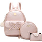 I IHAYNER Girls Bowknot 3-Pieces Fahsion Leather Backpack Backpack Purse for Women Rucksack for Ladies Shoulder Bag