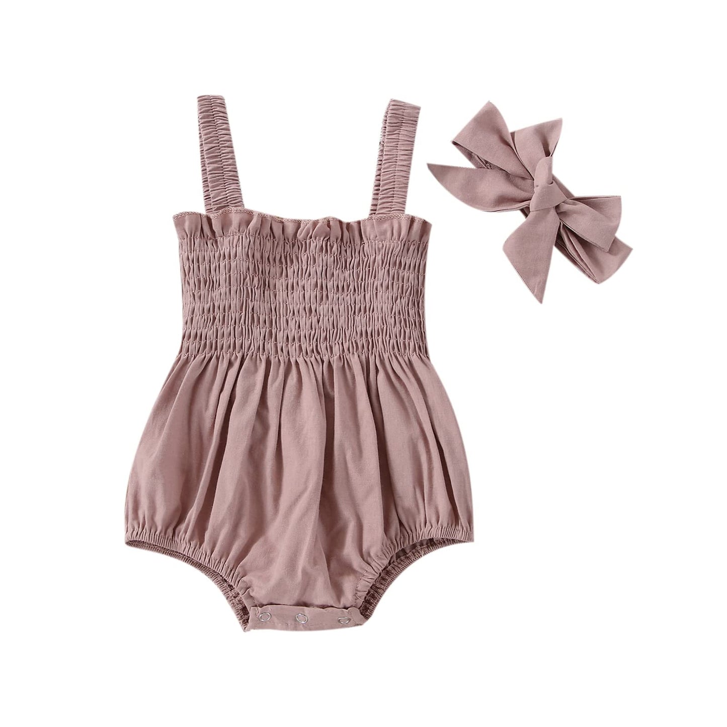 FOMOYUU Infant Newborn Baby Girl Ruffle Sleeveless Romper Summer Clothes Outfit with Cute Floral Print Jumpsuit