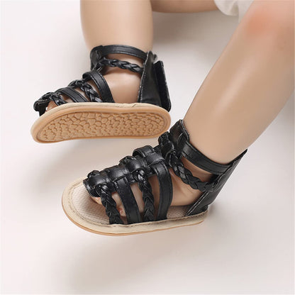 LAFEGEN Baby Boys Girls Summer Sandals 2 Straps Anti Slip Soft Sole Beach Infant Shoes Toddler First Walker Newborn Crib Shoes(3-18Months)