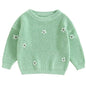 Mubineo Baby Girl Winter Clothes Cute Flower Sweater Crewneck Pullover Long Sleeve Knit Newborn Infant Sweaters