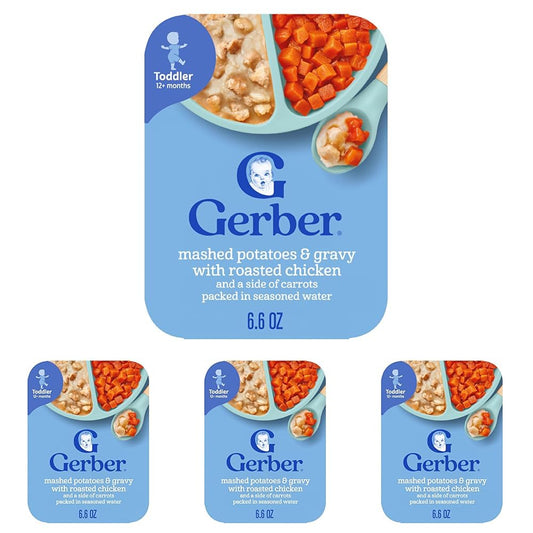 Gerber Meal Time for Toddlers Mashed Potatoes and Gravy with Roasted Chicken With Carrots, 6.6 Oz