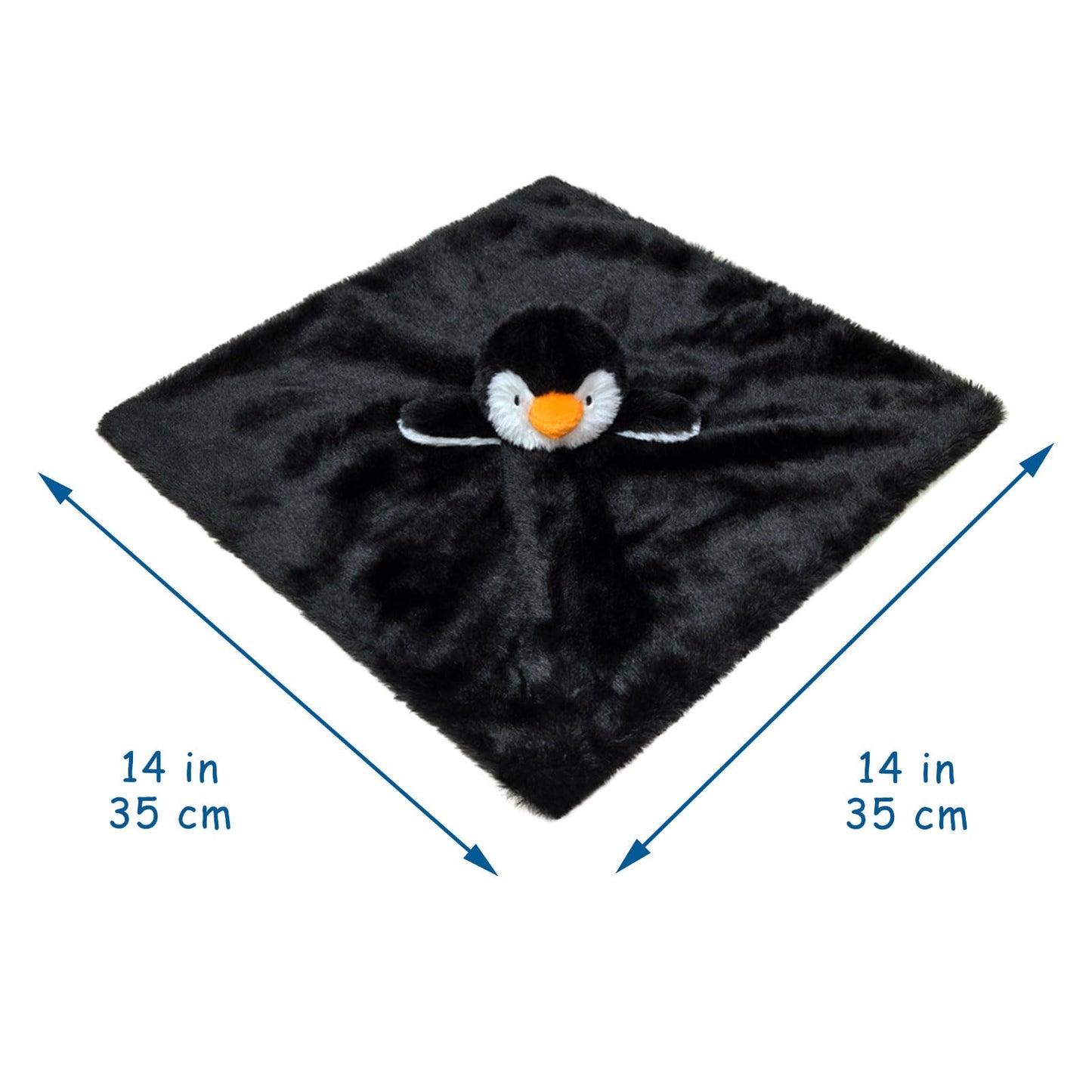Baby Gray Penguin Soft Stuffed Animal Security Blanket, Plush Penguin Character Lovey Blanket, Baby Shower/Nursery Gift, Newborn Infant Toddler Snuggle Blankie for Girls Boys, 14 Inches