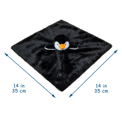 Baby Gray Penguin Soft Stuffed Animal Security Blanket, Plush Penguin Character Lovey Blanket, Baby Shower/Nursery Gift, Newborn Infant Toddler Snuggle Blankie for Girls Boys, 14 Inches