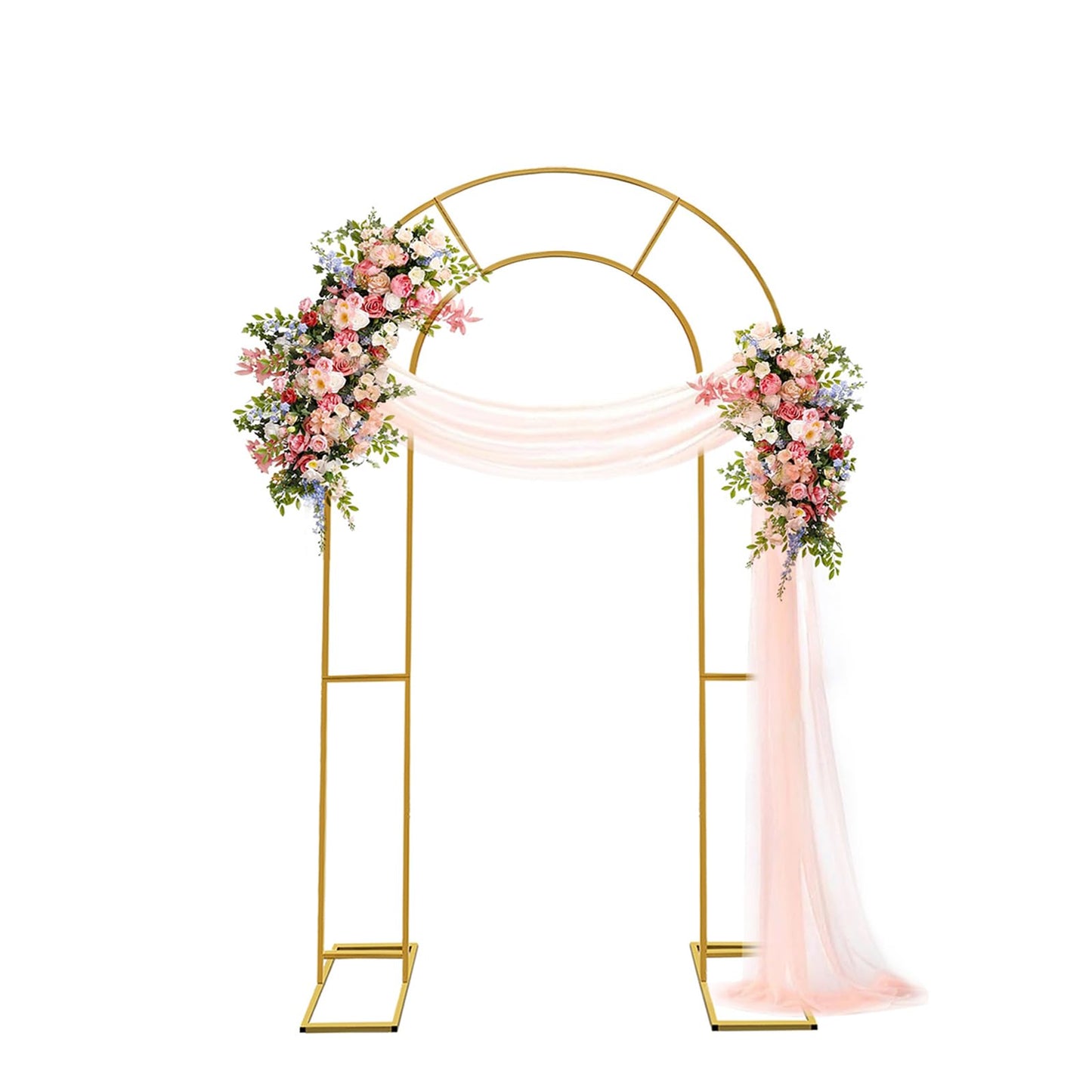 Double Arch Backdrop Stand Metal Open Arch Backdrop Frame U Shaped Wedding Arches for Ceremony Baby Shower Garden Birthday Party Decoration (Gold, 6FT×3FT)