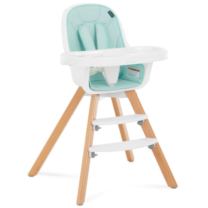 Evolur Zoodle 2 in 1 Convertible Baby High Chair in Light Gray