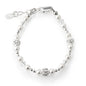 Cherished Moments Sterling Silver Bracelet for Babies, Toddlers and Little Girls with High-End Simulated Pearl, Crystal and Sparkling Stardust Beads