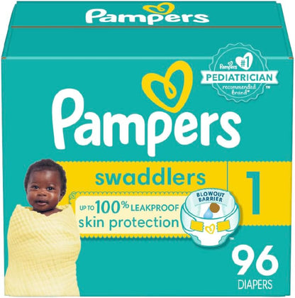 Pampers Baby Diapers - Swaddlers - Size 1, 198 Count, Ultra Absorbent Disposable Infant Diaper