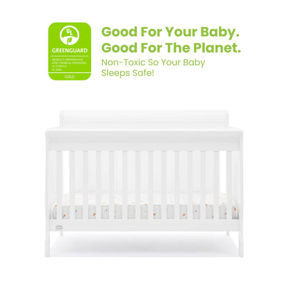 Delta Children Simmons Kids Carter 6-in-1 Convertible Crib - Greenguard Gold Certified, Black Ebony