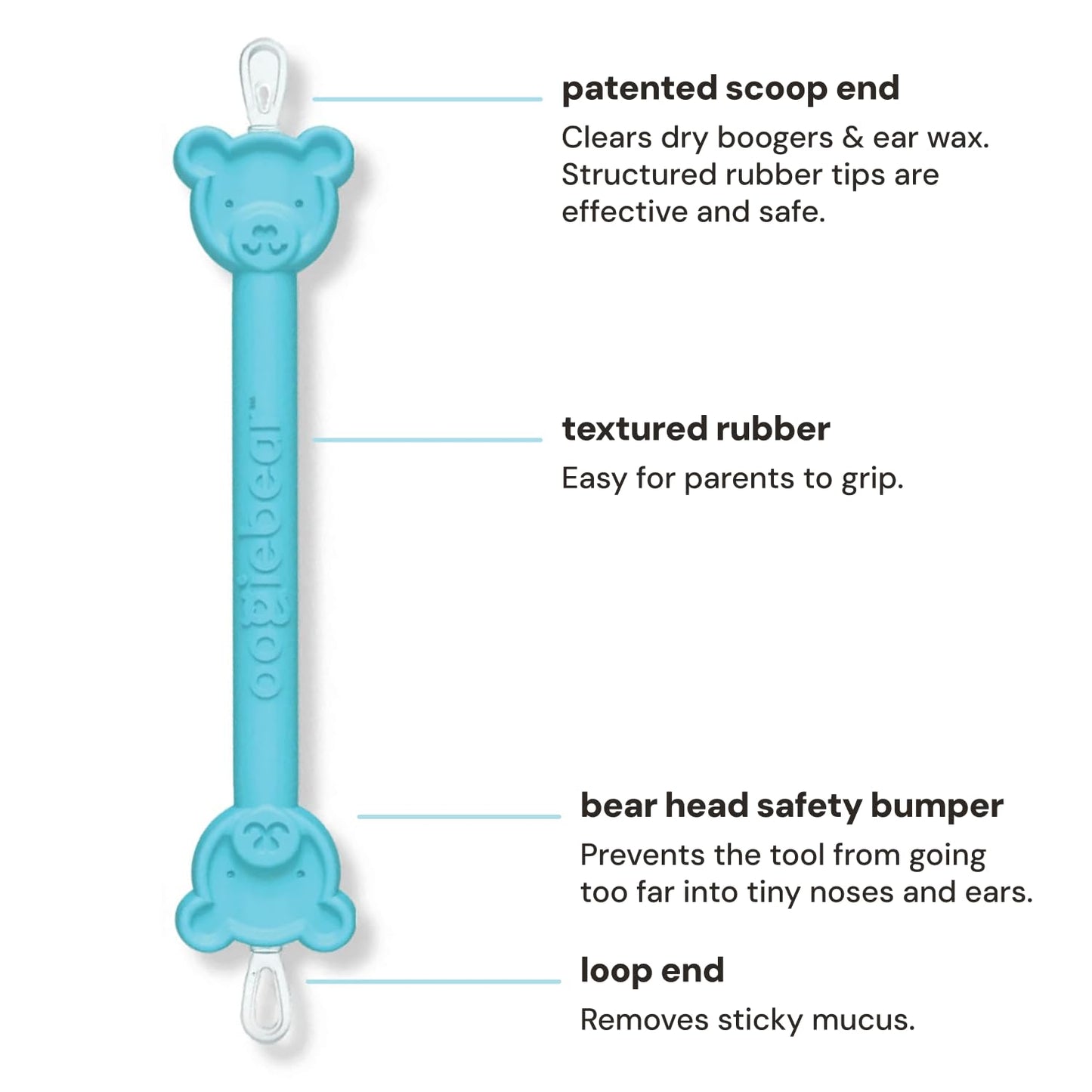oogiebear: Baby Nose Cleaner & Ear Wax Removal Tool - Safe Booger & Earwax Removal for Newborns, Infants, Toddlers - Dual-Ended - Essential Baby Stuff, Diaper Bag Must-Have, with CASE
