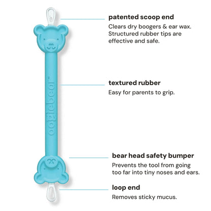 oogiebear: Baby Nose Cleaner & Ear Wax Removal Tool - Safe Booger & Earwax Removal for Newborns, Infants, Toddlers - Dual-Ended - Essential Baby Stuff, Diaper Bag Must-Have, with CASE