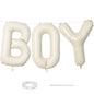 40 Inch Beige OH BABY Balloon for Baby Shower, Large Cream White Oh Baby Balloons Letters with Ribbon, Neutral Ivory Alphabet Oh Baby Balloon Banner Sign for Gender Reveal Backdrop Party Decorations