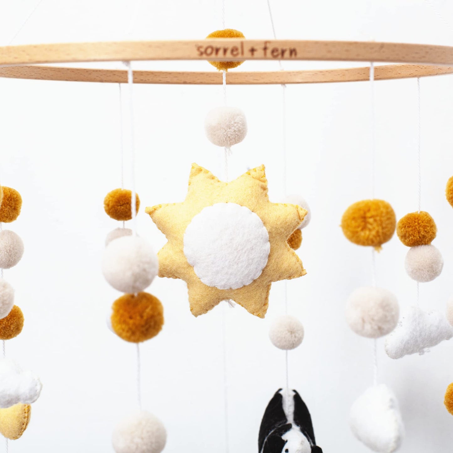 Baby Crib Mobile (Felt Rose) - Baby Shower Gift Nursery Decorations - Handmade Floral Decor for Girls