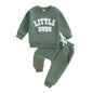 Toddler Baby Boy Fall Clothes Letter Print Long Sleeve Sweatshirt Elastic Pants Cute Kids Winter Outfits