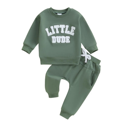 Toddler Baby Boy Fall Clothes Letter Print Long Sleeve Sweatshirt Elastic Pants Cute Kids Winter Outfits