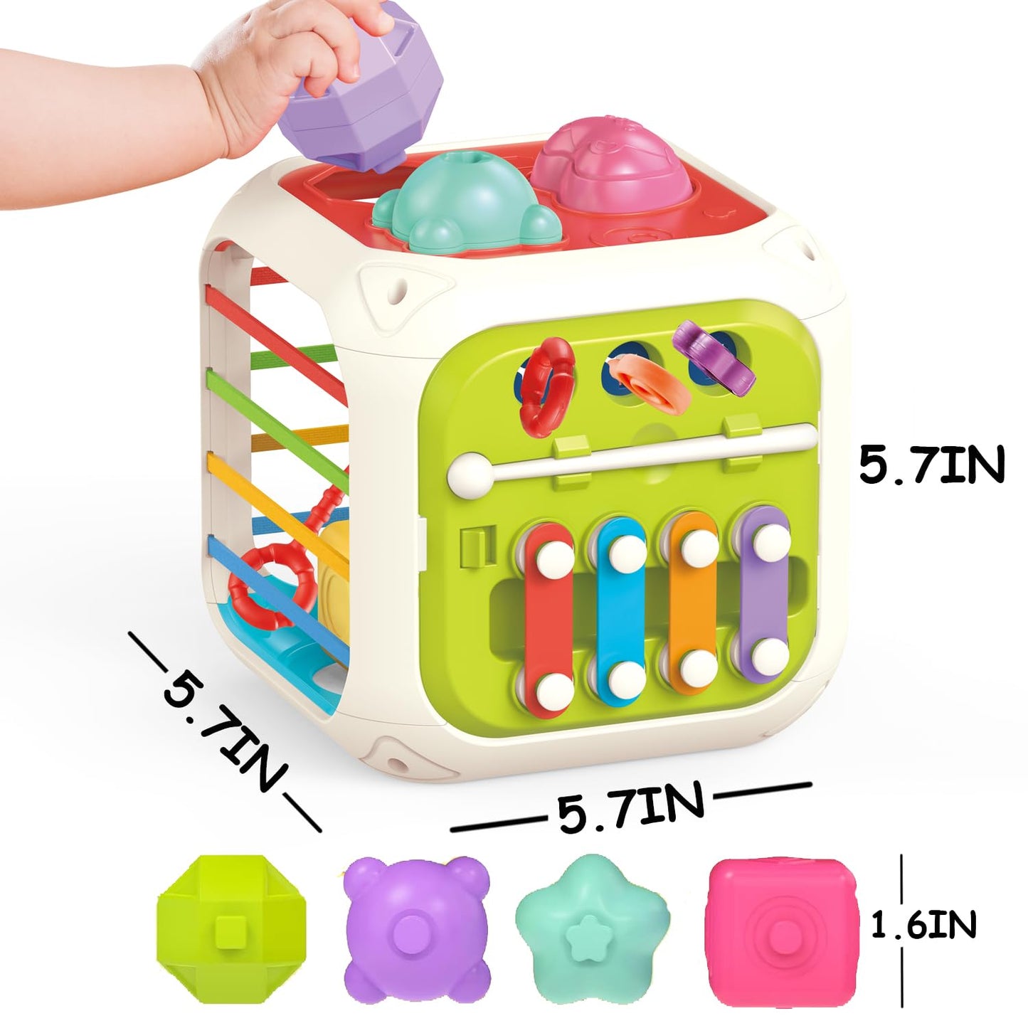 MINGKIDS Montessori Toys for 1 Year Old, Toy 6 Pc Multi Sensory Shape, Toddler Developmental Learning Toys Birthday Gifts, Baby Toys 12 Month
