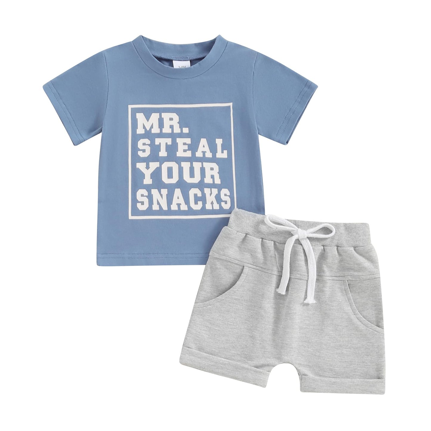 Toddler Baby Boy Summer Clothes Letter Print Short Sleeve Shirt Tops and Shorts Set Summer Outfit 2Pcs