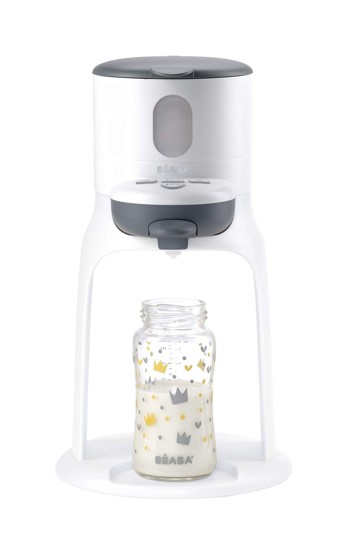 BEABA Bib'Expresso Fast Water Warmer, Formula Maker Preps Bottle in 30 Secs, Quickly Dispenses Warm Water for Baby Bottle, Also a Baby Food Warmer, Midnight