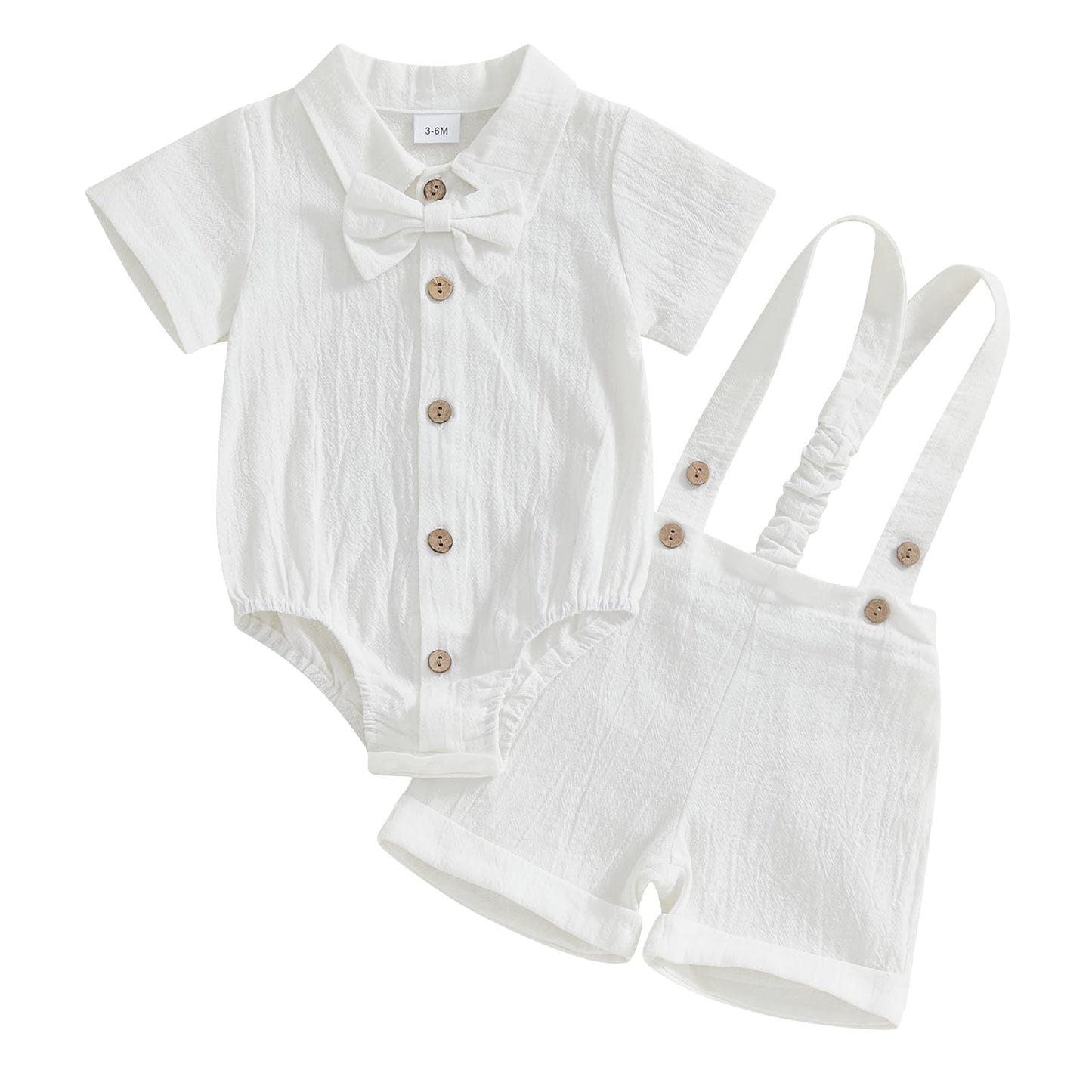 GOOCHEER Newborn Baby Boy Gentleman Outfit Suit Short Sleeve Bowtie Romper Jumpsuit Suspender Shorts Set Summer Dress Clothes